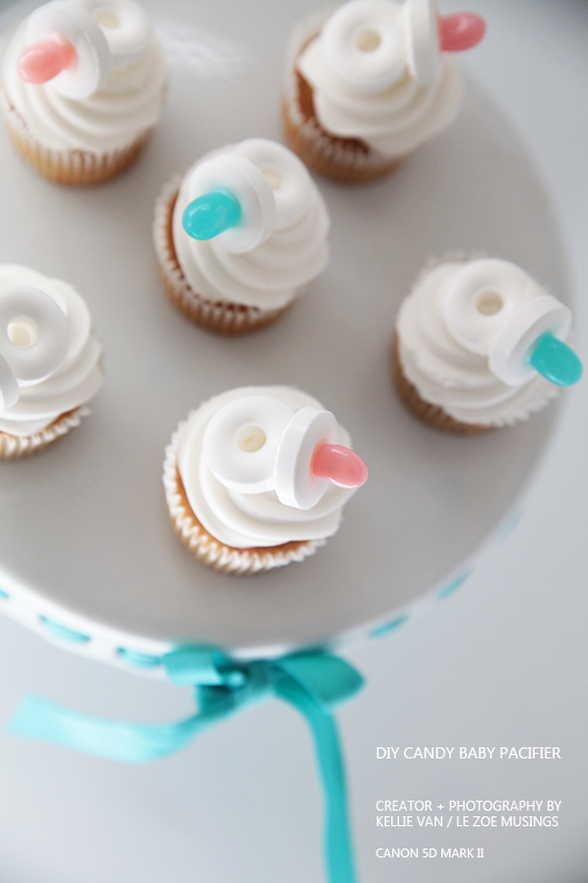 baby face cupcakes with pacifier